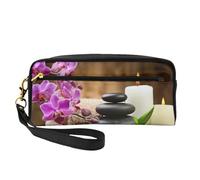 Mini Zen Stone Cosmetic Bag,Leather Handheld Cosmetic Organiser,Zip Pen Case Toiletry Organiser,Cosmetic Travel Bag