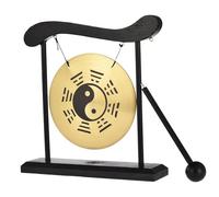 Mini Zen Table - Gong Copper Wood, 4.92in 210g, Japanese Gongs Percussion Instrument, wind grill Meditation Desk Bell, Tai vibe Eight Diagrams contrast Energy | Home Decoration Gift For Housewarming
