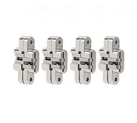 Mini Zinc Alloy Cross Hidden Hinge 4Pcs, 180 Degree Swing, Durable Invisible Jewelry Box Hinge - Smooth Movement, Easy Installation, Versatile for Cabinet Doors