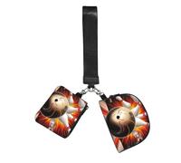 Mini Zip Around Wristlet Wallet Detachable Dual Pouch Coin Purse Pocket | Vintage Sport Bowling Ball Wrist Pouch Unisex, Waterproof Portable, Lightweight Outdoor Sports Running Wrist Bag