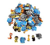 Mini Zoo Animal Eraser Assortment (Bulk - 144 Pieces) Double-Sided. 6 Styles - Monkey, Giraffe, Elephant, Lion, Tiger and Hippo