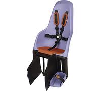 MINIA for Carrier 8405700002 - Rear bicycle child seat assembled on the luggage carrier, recommended age of 9 months to 6 years and maximum weight of 22kg in purple.