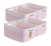 MiniArk 4 Pack Large Storage Baskets for Organization, Storage Baskets for Clothes, Blankets, Towels, Children's Room, Toy Box, Woven Rope Baskets, 43.2 x 33 x