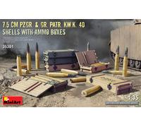 Miniart 1/35 7.5cm Pzgr & Kw.K 40 Shells & Ammo Boxes # 35381