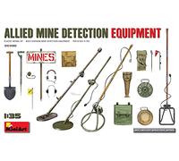 Miniart MIN35390 1:35-Allied Mine Detection Equipment Scale Model kit, Unpainted