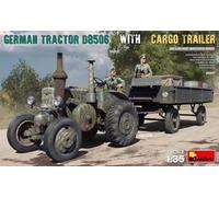 Miniart MIN35317 1:35-German Tractor D8506 with Cargo Trailer, Various