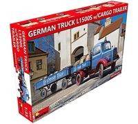 Miniart MIN38023 1/35 Scale German Truck L1500S with Cargo Trailer Plastic Model kit, Various