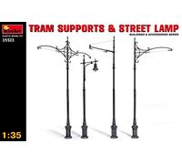 Miniart 1:35 Scale Tram Supports & Street Lamps Plastic Model Kit, Medium, White