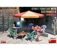 Miniart 1/35 Street Furniture w/t Electronics & Umbrella # 35647