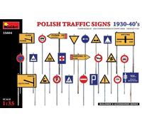 MiniArt Scale Model Kit MIN35664 - 1:35 Polish Traffic Signs 1930s-40s - Molded Color
