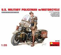 Miniart 1:35 Scale U.S. Military Policeman with Motorcycle Plastic Model Kit