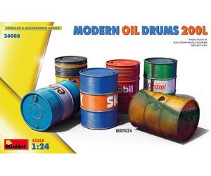 Miniart 24008 1:24th scale Modern Oil Drums 200L