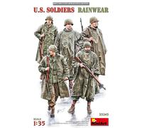 Miniart MIN35245 1:35-US Soldiers in Rainwear, Molded Color