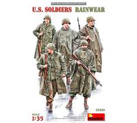 Miniart MIN35245 1:35-US Soldiers in Rainwear, Molded Color