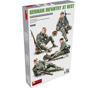 MiniArt 35266 1:35 Figures German Infantry Soldiers at Rest (4) - Faithful Replica Model Building, Plastic Kit, Crafts, Hobby, Gluing, Model Kit, Assembly, Unpainted