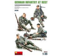 MiniArt 35266 1:35 Figures German Infantry Soldiers at Rest (4) - Faithful Replica Model Building, Plastic Kit, Crafts, Hobby, Gluing, Model Kit, Assembly, Unpainted