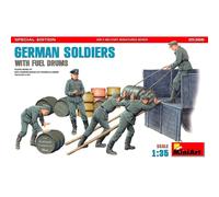 Miniart 1:35 -German Soldiers w/Fuel Drums Spec Edition, Molded Color
