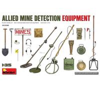 Miniart MIN35390 1:35-Allied Mine Detection Equipment Scale Model kit, Unpainted