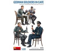 MiniArt Scale Model Kit MIN35396 – 1:35 Scale German Soldiers in Cafe, Molded Color Figures