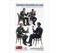 MiniArt Scale Model Kit MIN35396 – 1:35 Scale German Soldiers in Cafe, Molded Color Figures