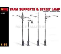 Miniart 1:35 Scale Tram Supports & Street Lamps Plastic Model Kit, Medium, White