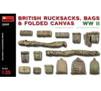 1:35 Miniart British Rucksacks Bags Folded Canvas Ww2 Kit MA35599 Model