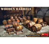 Miniart MIN35632 1:35-Wooden Barrels, Geformte Farbe