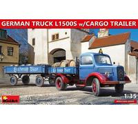 MiniArt 38023 1:35th scale German Truck Mercedes Benz L1500S with Cargo Trailer