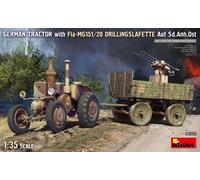 Miniart 53008 Tractor With Fla- MG151/20 Drillingslafette 1:35 PLASTIC MODEL KIT