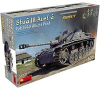 Miniart MIN35335 1:35-StuG III Ausf G Feb 1943 Alkett Prod, Int Kit Scale Model, Unpainted
