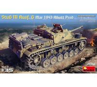 Miniart MIN35336 1:35-StuG III Ausf G Mar 1943 Alkett Prod Scale Model kit, Molded Color