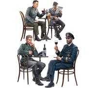MiniArt Scale Model Kit MIN35396 – 1:35 Scale German Soldiers in Cafe, Molded Color Figures