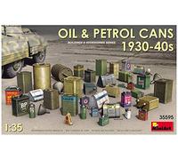 Miniart MIN35595 Oil & Petrol Cans 1930-40s Plastic Model kit, Various, grey