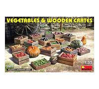 Miniart MIN35629 1:35-Vegtables & Wooden Crates, Gray