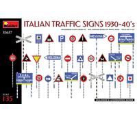 MiniArt MIN35637 1:35-Italian Traffic Signs 1930-40's Scale Model kit, Molded Co