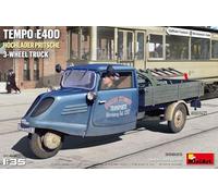 Miniart MIN38025 1:35-Tempo E400 Hochlader Pritsche 3-Wheel Scale Model kit, Unpainted