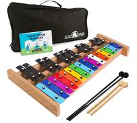 MINIARTIS Glockenspiel Xylophone | Full Size Glockenspiel Xylophone 27 Note Colorful Metal Keys for Adults & Kids | Percussion Musical Instrument Includes 2 Wooden Beaters, Songbook and Carry Case