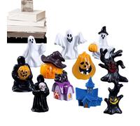 Miniaturas De Halloween - Juego De 11 Figuras Góticas En Resina | Decoración De Mesa, Escena De Terror, Terrario, Dormitorio, Hotel, Fiesta Y Casa Embrujada