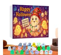 Miniature | 24 Days Countdown Calendar with Ghost Figurines for Halloween | Centerpiece That in the Dark for Shelf Bookshelf Bedroom Residence