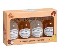 Miniature 4 Bottle Caramel Vodka Liqueurs Box 25% ABV 200ml