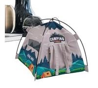 Miniature | 6.69x6.69x6.3 Inches Realistic | Portable Pet Tent | Easy Access Cat House Without Flap Ideal for Cats, Puppies