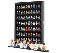 Miniature Action Figures Minifigure Display Case Thimble Wall Cabinet Shadow Box, solid wood (Black)