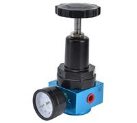 Miniature Air Pressure Regulator, Pneumatic Reducing Valve with Adjustable Handle, 0.05-3.5MPa Pressure Control Gauge for Industrial Equipment, Aluminum Alloy Material for Durabi (QTYH-10)