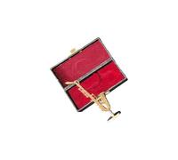 Miniature Altos Saxophone Model Brass Gold Plated Handmade Decoration Musical Instrument Replica Decoration with Display Stand for Home Office Music Room