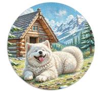 Miniature American Eskimo Dog 1000 Piece Round Puzzles For Adults And Kids Cute Pets Jigsaw Puzzle Creative Unique Challenge Games Impossible Hard Difficult Challenging Puzzles 1000pcs (67.5x67.5cm)