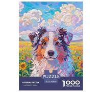 Miniature American Shepherd 1000 Piece Jigsaw Puzzle Educational Games Creative Pet Dog Jigsaw Puzzles Puzzle Game for Adults And Kids 70x50cm/1000pcs