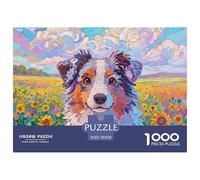 Miniature American Shepherd 1000 Piece Jigsaw Puzzle Educational Games Creative Pet Dog Jigsaw Puzzle Stress Reliever for Adults And Kids 70x50cm/1000pcs