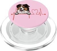 Miniature American Shepherd Dog Heartbeat EKG Dogs My Cardio PopSockets PopGrip for MagSafe