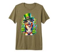 Miniature American Shepherd Dog St Patricks Day Artwork Premium T-Shirt