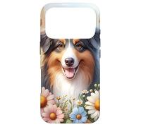 Miniature American Shepherd Dog Summer Wildflowers Artwork Case for iPhone 17 Pro